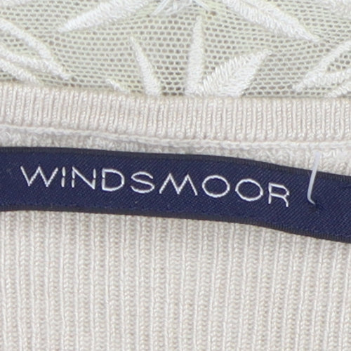 Windsmoor Women's Beige Cardigan L with Embroidery