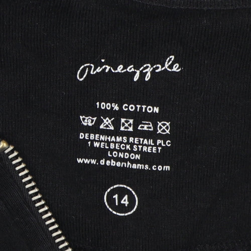 Pineapple Women's Black Full Zip Hoodie Size 14