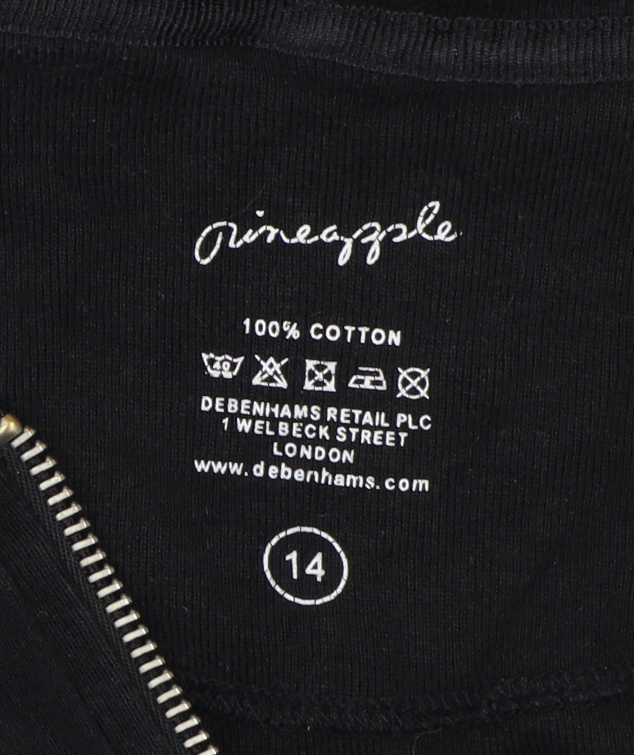 Pineapple Women's Black Full Zip Hoodie Size 14