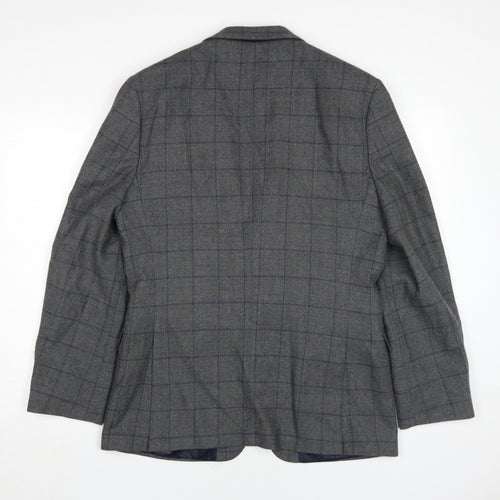 Moss 1851 Men's Grey Check Blazer, Size 40R, Classic Fit