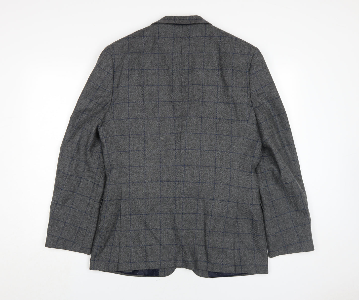 Moss 1851 Men's Grey Check Blazer, Size 40R, Classic Fit