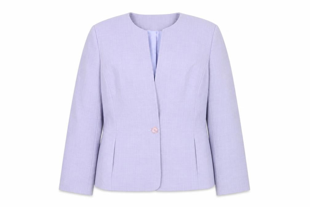 Front view of Amanda Marshall Women's Purple Blazer, size 16