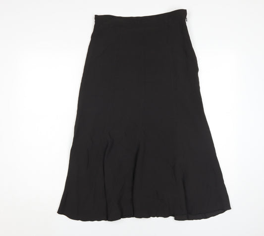 Jigsaw Women’s Black Flare Midi Skirt Size 10 Excellent