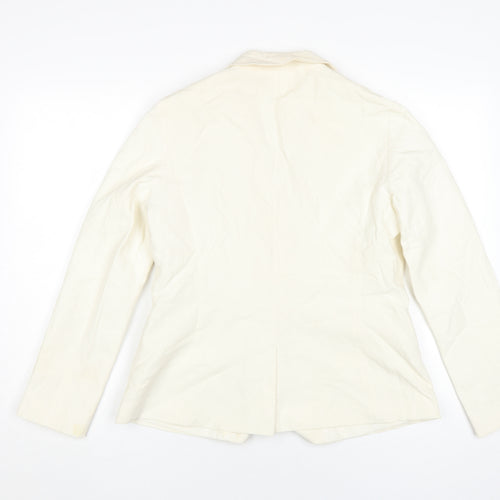 Hobbs Women's Ivory Silk Linen Blazer Size 12