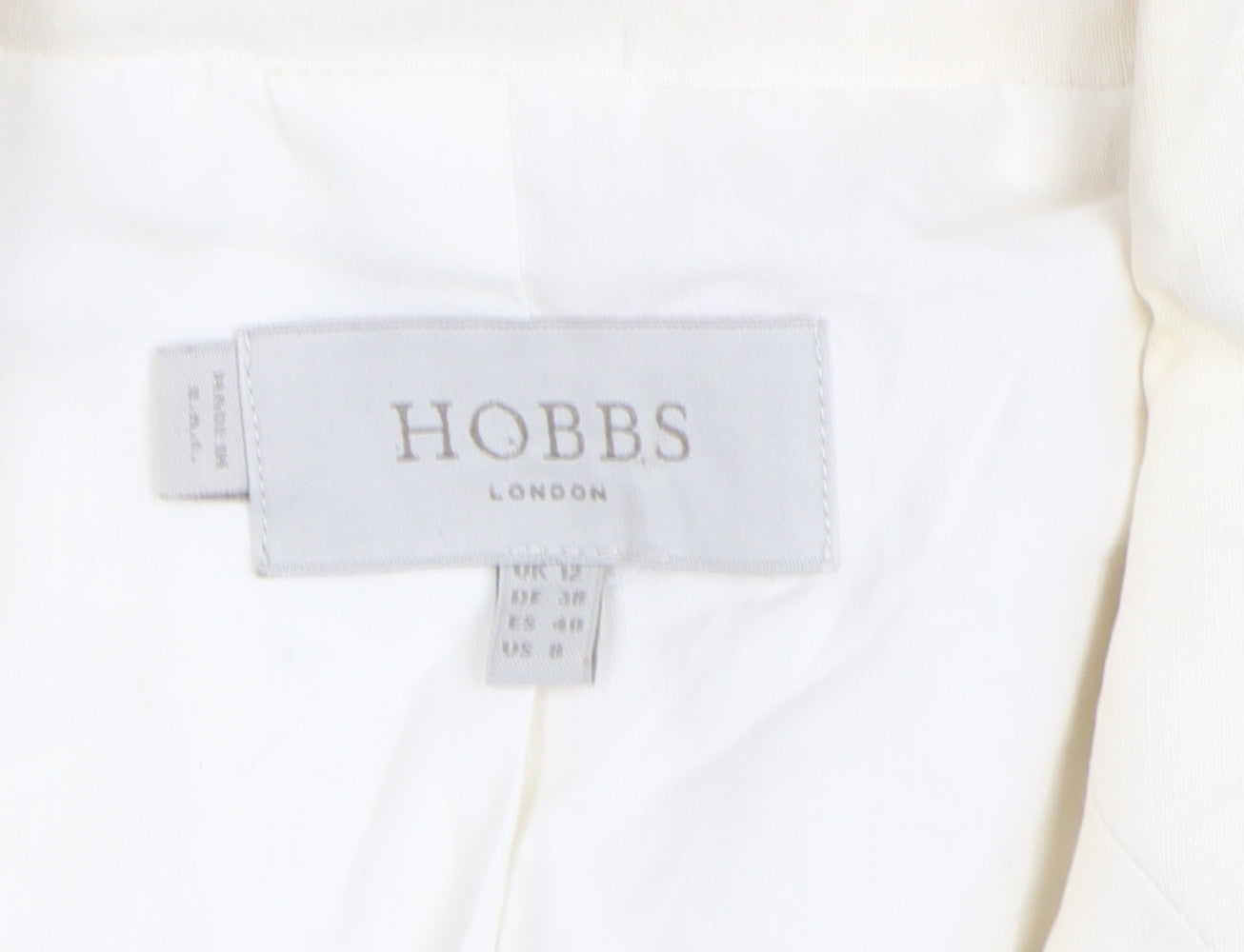 Hobbs Women's Ivory Silk Linen Blazer Size 12