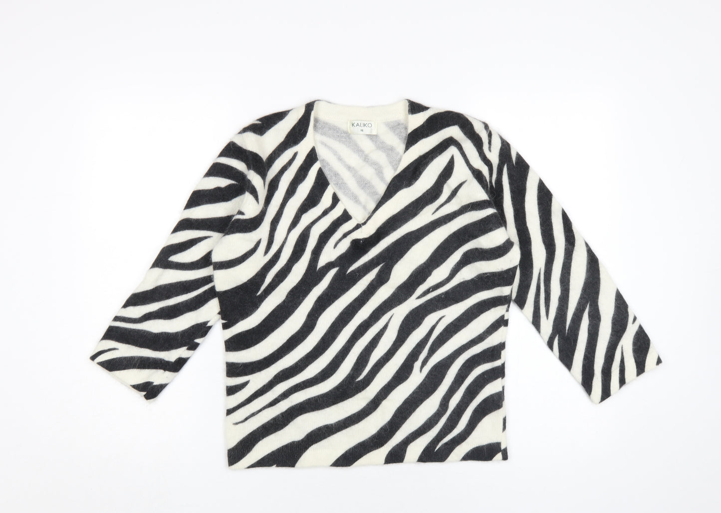 Kaliko Women’s Multicolour Zebra V-Neck Jumper