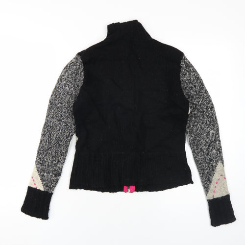 Per Una Women's Black Argyle Full Zip Jumper