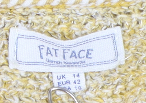 Fat Face Women's Yellow Knit Jumper Size 14