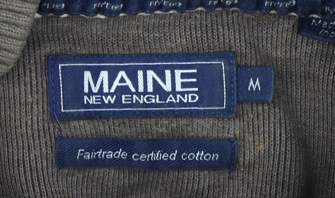 Maine New England Men's Brown Henley Sweatshirt M