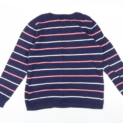 Gap Women's Blue Striped Pullover Jumper M