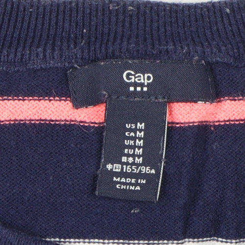 Gap Women's Blue Striped Pullover Jumper M