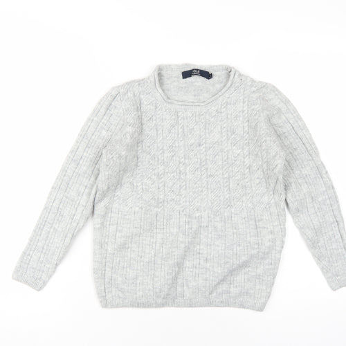 Isle Essentials Grey Cable-Knit Women's Pullover Jumper