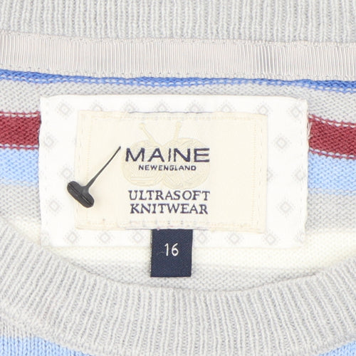 Maine New England Women's Multicoloured Pullover Jumper Size 16