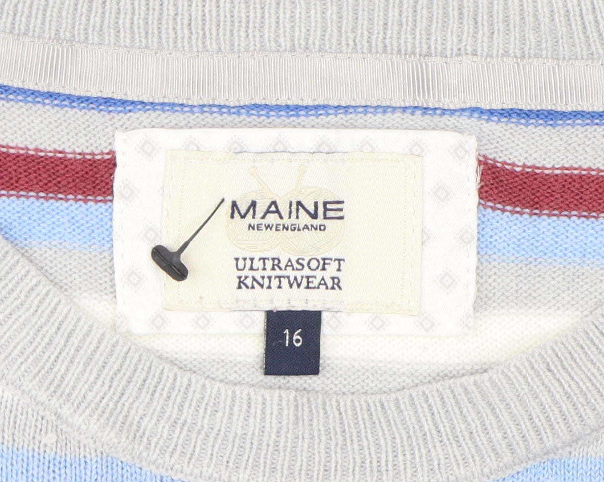 Maine New England Women's Multicoloured Pullover Jumper Size 16