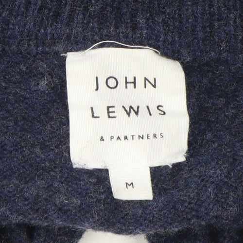 John Lewis Men's Blue Wool Pullover Jumper M