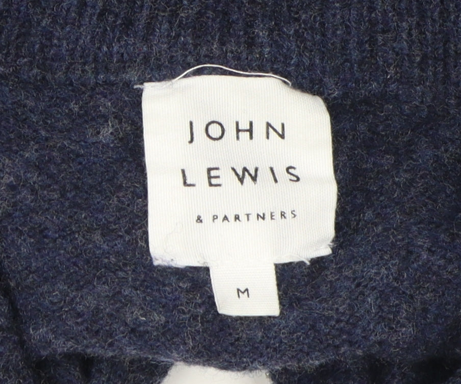 John Lewis Men's Blue Wool Pullover Jumper M