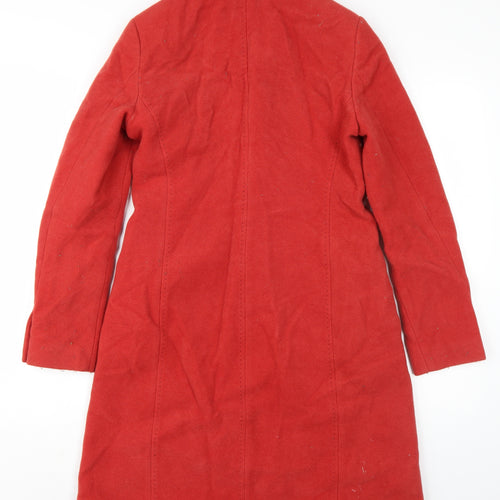 Karen Millen Women's Red Overcoat Size 8 Wool Blend