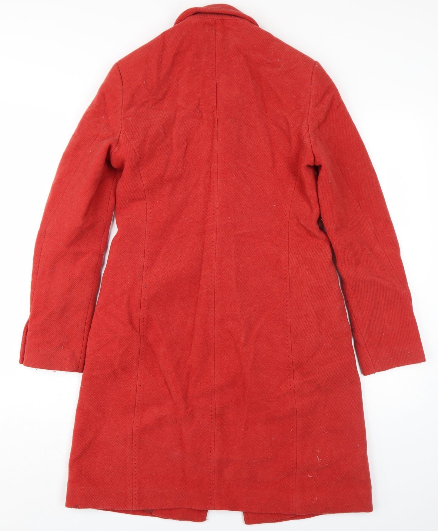 Karen Millen Women's Red Overcoat Size 8 Wool Blend