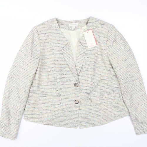 Monsoon Women's Beige Stripe Blazer 20 Classic