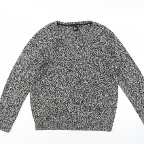 H&M Men's Grey Pullover Jumper, M, Chunky Knit