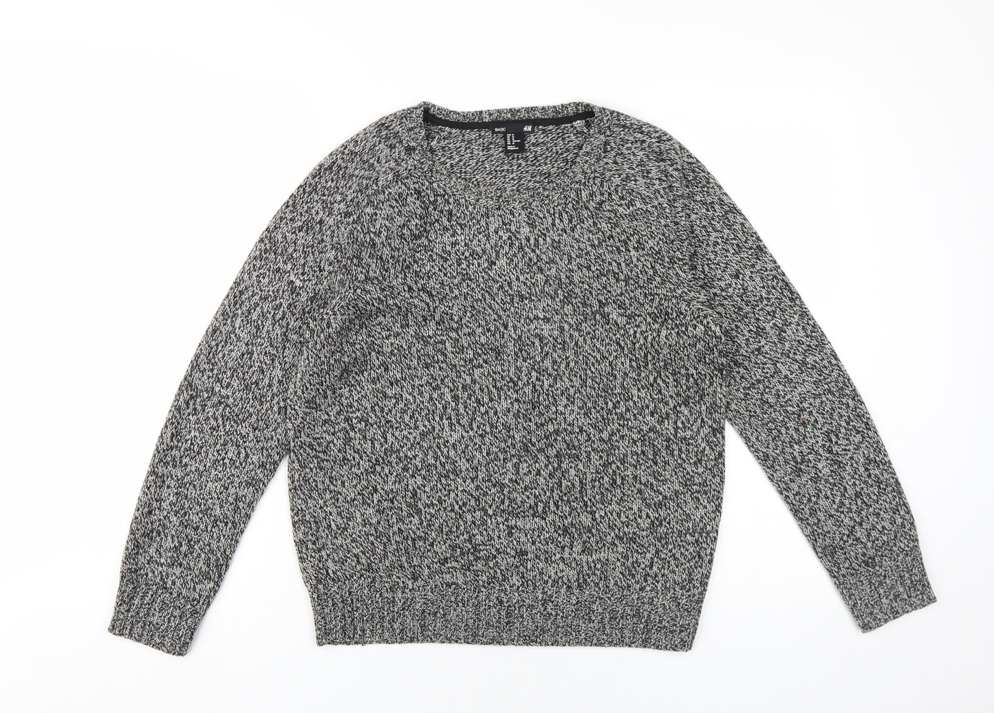 H&M Men's Grey Pullover Jumper, M, Chunky Knit