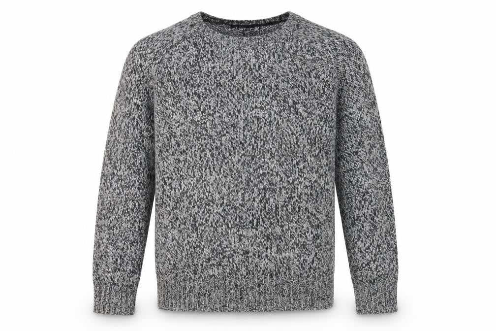 Front view of H&M Men's Grey jumper, M, Chunky Knit