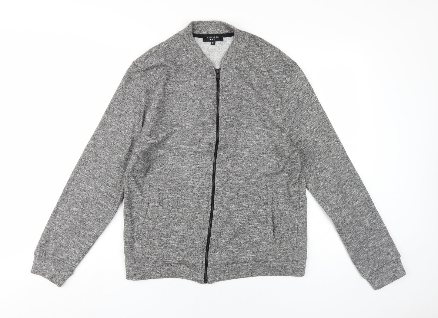 New Look Men's Grey Bomber Jacket Medium Regular Fit