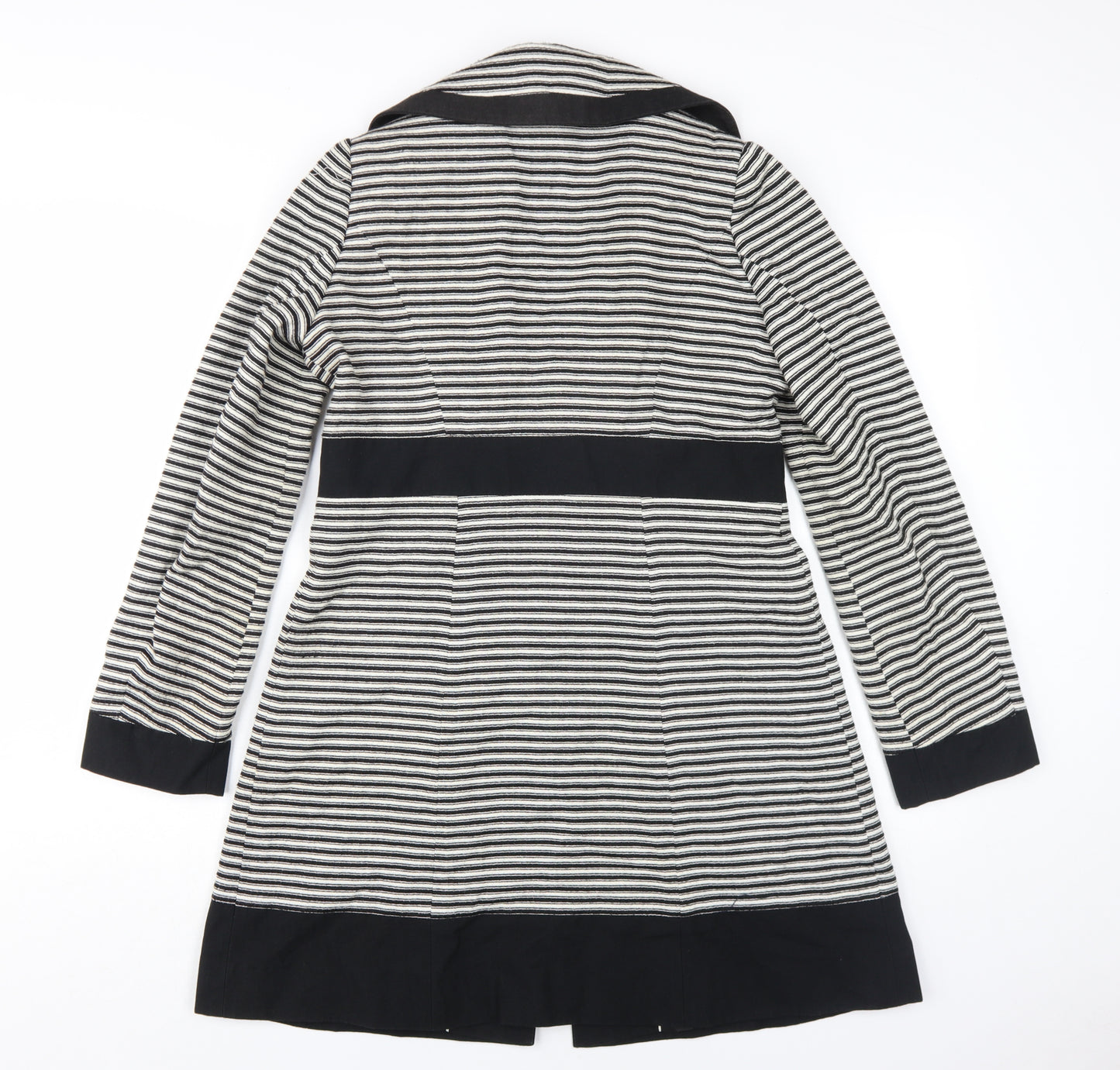 Marks & Spencer Women's Black Stripe Pea Coat Size 10