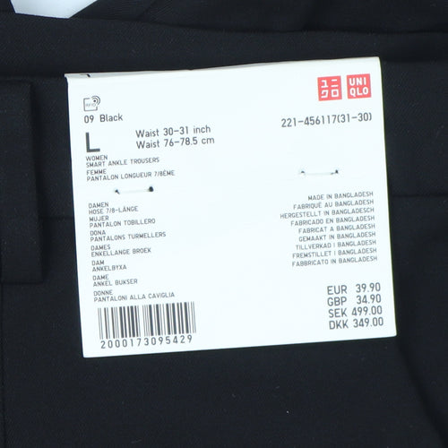 UNIQLO Women's Black Ankle Trousers Size L