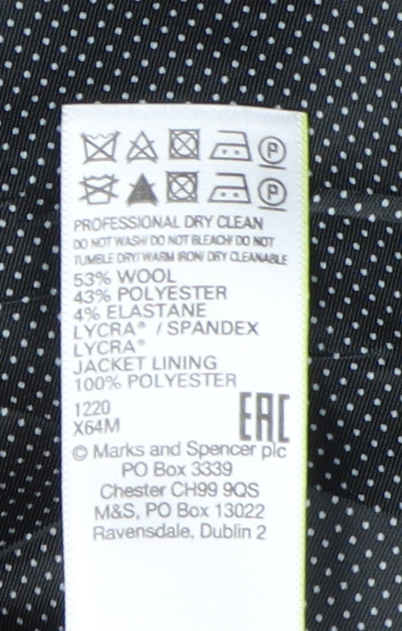 Marks and Spencer Men's Black Blazer - Size 48S, Regular Fit