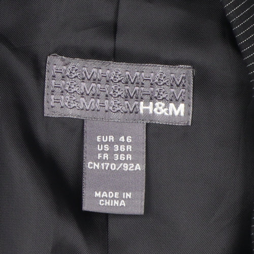 H&M Men's Black Striped Blazer, Size 36R