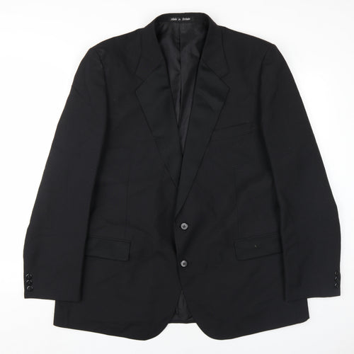 Dunn & Co Men's Black Blazer 46R Polyester Wool
