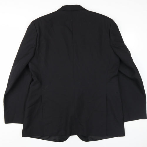 Dunn & Co Men's Black Blazer 46R Polyester Wool