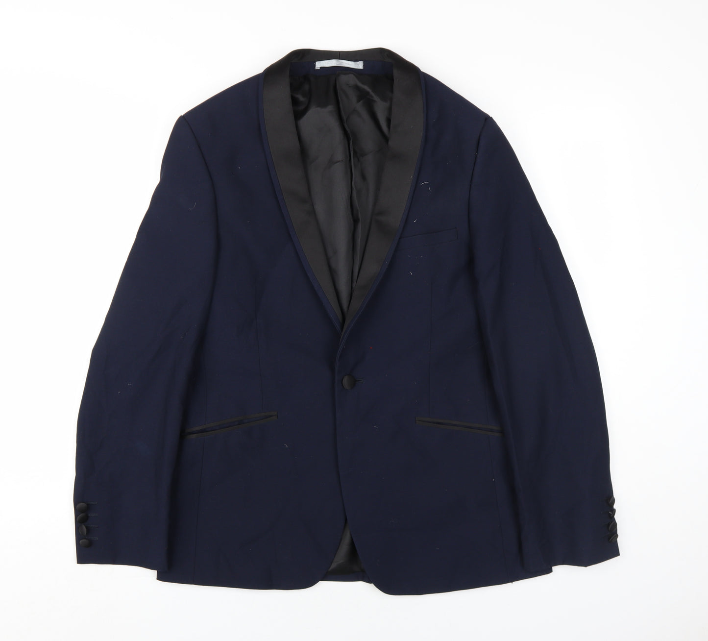 Burton Menswear Blue Slim Fit Tuxedo Blazer - 38S
