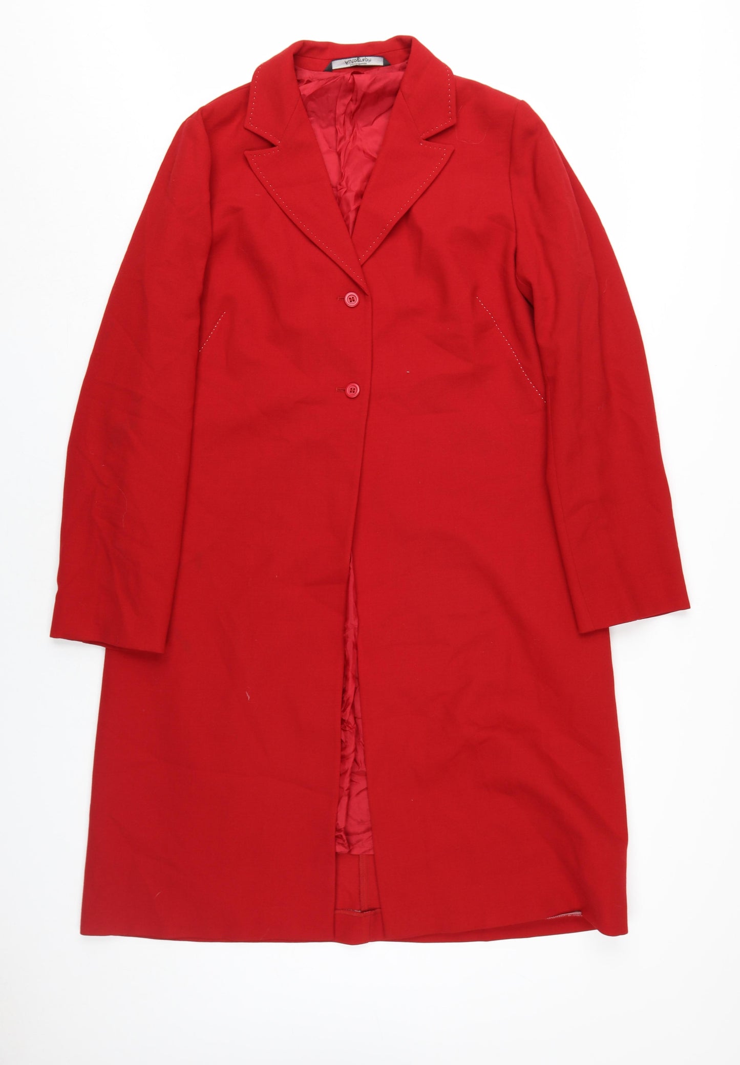 Marks and Spencer Women's Red Wool Overcoat Size 16