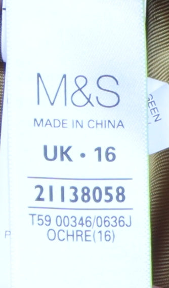 Marks and Spencer Women's Yellow Blazer Size 16 Autumn