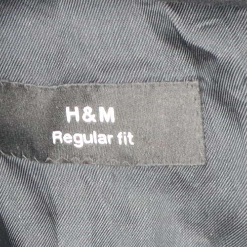 H&M Men's Black Wool Cashmere Overcoat Size 16
