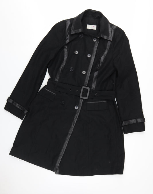 Per Una Women's Black Trench Coat, Size 12