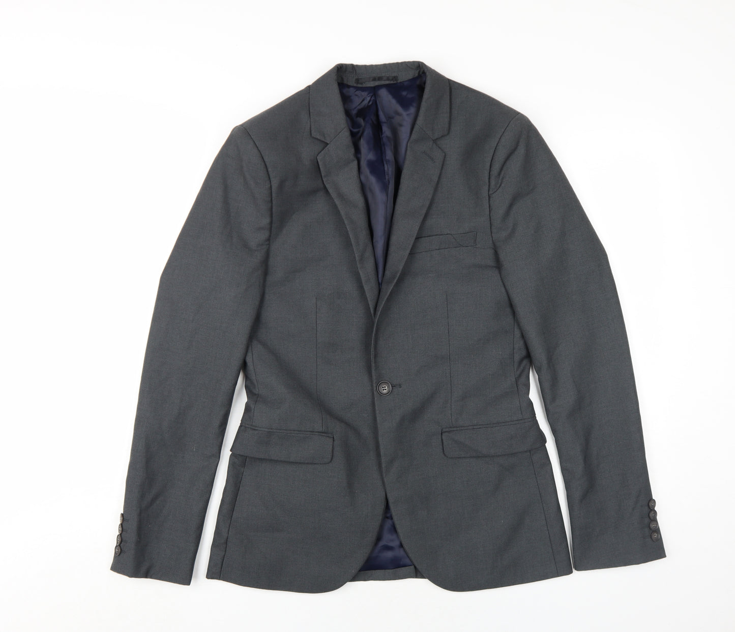 Topman Men's Grey Skinny Blazer 34R Regular Fit
