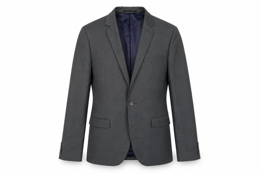 Front view of Topman Men's Grey Skinny Blazer 34R Regular Fit
