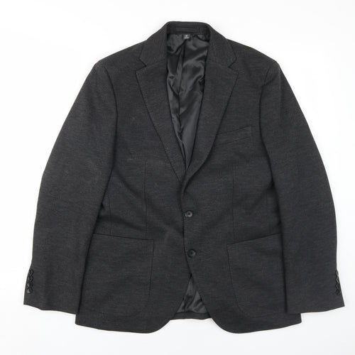 Marks and Spencer Men's Grey Blazer Size 38S Two-Button