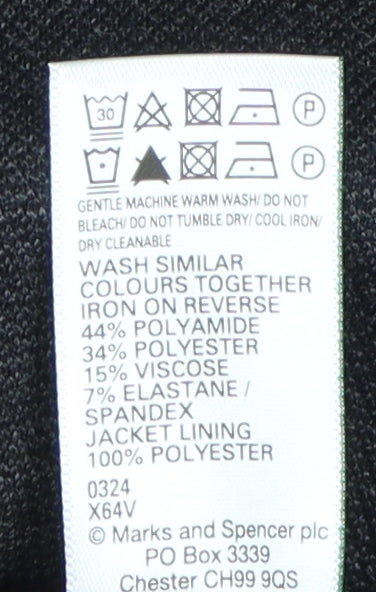 Marks and Spencer Men's Grey Blazer Size 38S Two-Button