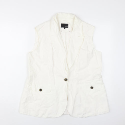 Next Women's Ivory Waistcoat, Size 20, Classic Buttoned