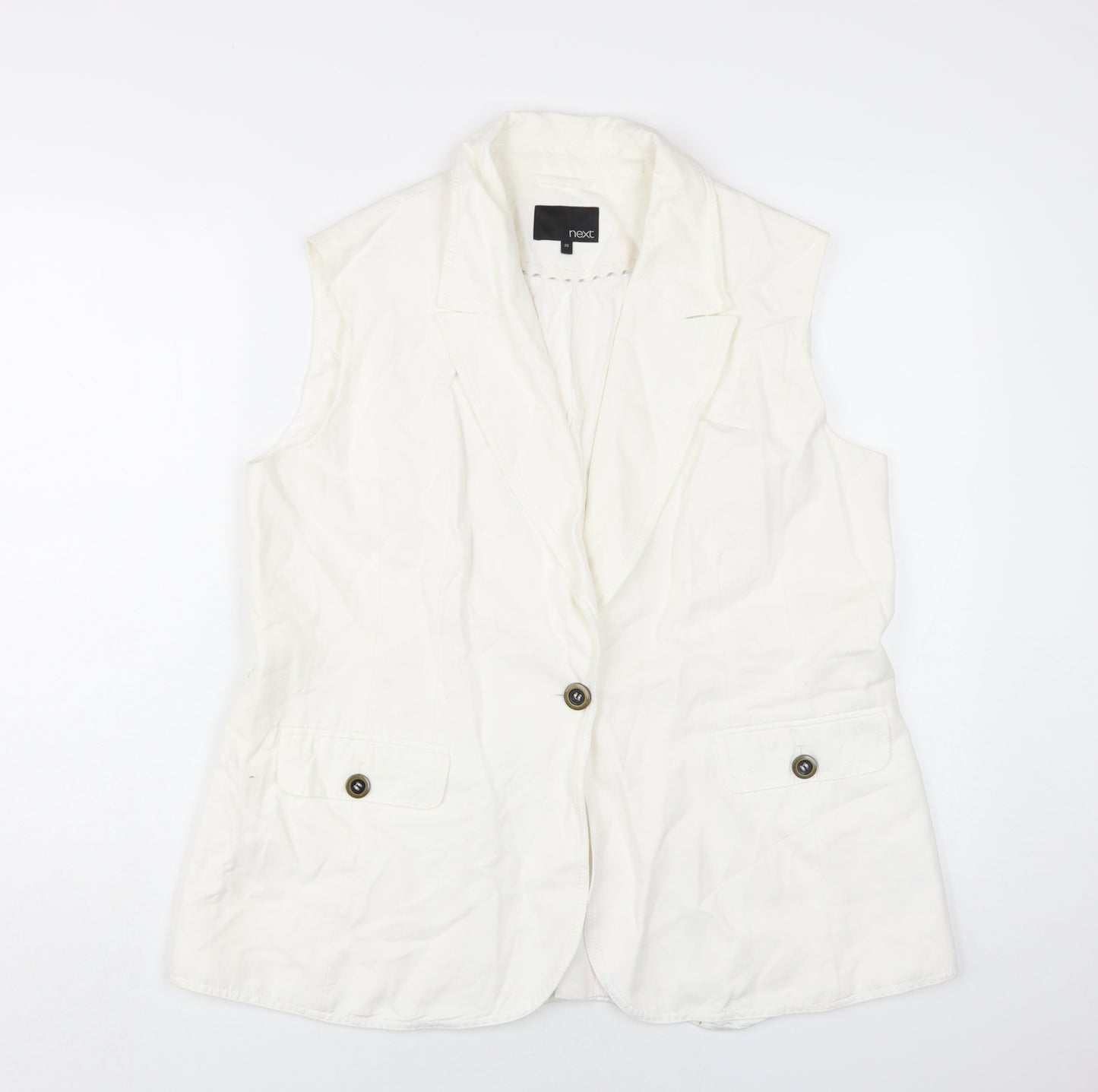 Next Women's Ivory Waistcoat, Size 20, Classic Buttoned