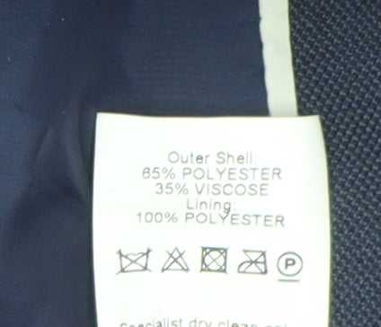 River Island Men's Navy Blazer, 38S, Single-Breasted, Viscose Blend