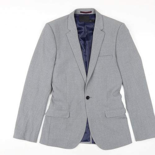 ASOS Men's Grey Blazer Regular Fit Size 36R
