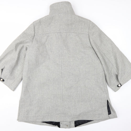 Zara Women's Grey Mid-Length Coat Size 14