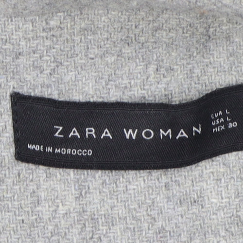 Zara Women's Grey Mid-Length Coat Size 14