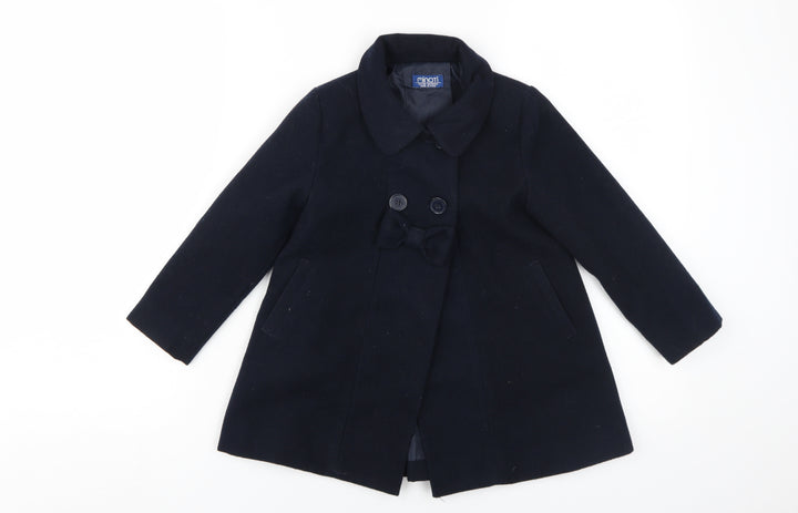 Minoti Girls Black Pea Coat 3-4 Years Lined Casual Wear