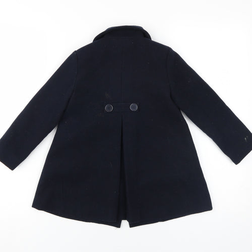 Minoti Girls Black Pea Coat 3-4 Years Lined Casual Wear